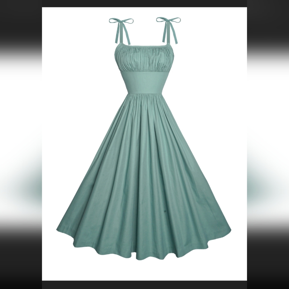 Elegant Teal Sleeveless Dress